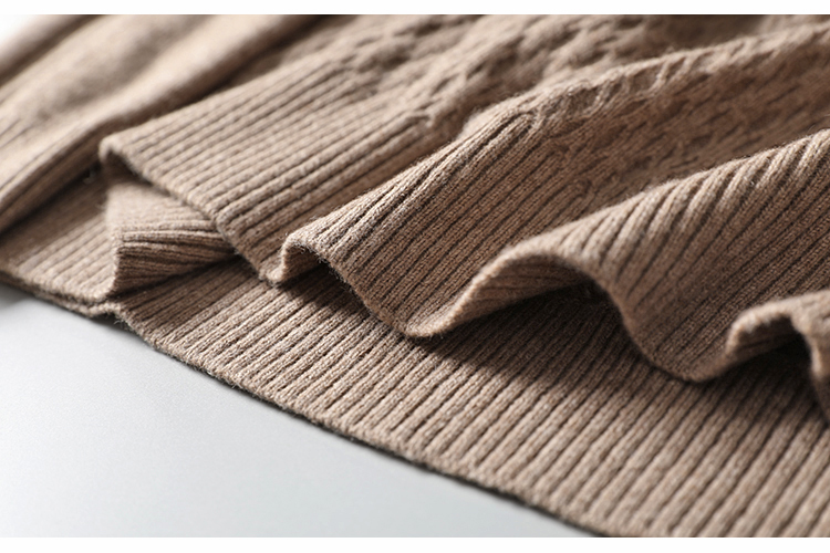 Người đàn ông Ý tinh khiết cashmere sợi jacquard thủ công màu xanh lá cây trái cây cổ áo người đàn ông áo len cashmere áo len daz366