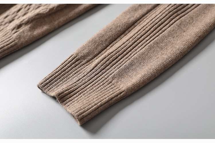 Người đàn ông Ý tinh khiết cashmere sợi jacquard thủ công màu xanh lá cây trái cây cổ áo người đàn ông áo len cashmere áo len daz366