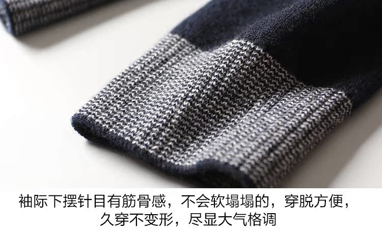 Người đàn ông Ý cao cấp tinh khiết cashmere sợi người đàn ông vòng cổ áo len cashmere áo len áo len daz405