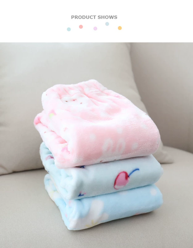 Trẻ em mùa thu và mùa đông dày mềm flannel pyjama cô gái hoạt hình san hô lông cừu nhà quần cha mẹ mặc trẻ em quần nữ quần áo gia đình mùa đông