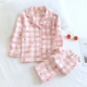 CQC Powder White Grid Strawberry (лацкатная пижама)