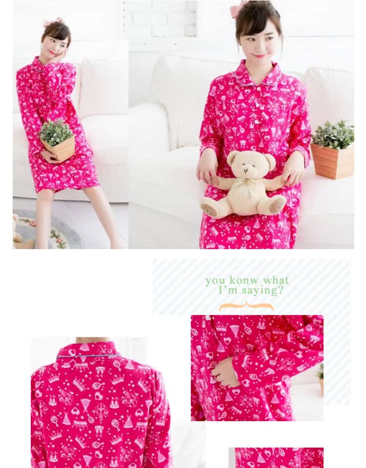 2 mảnh của mùa xuân và mùa thu của phụ nữ cotton đêm cotton dài tay được xay bằng vải sang trọng in váy trong váy dễ thương váy xuông phong cách