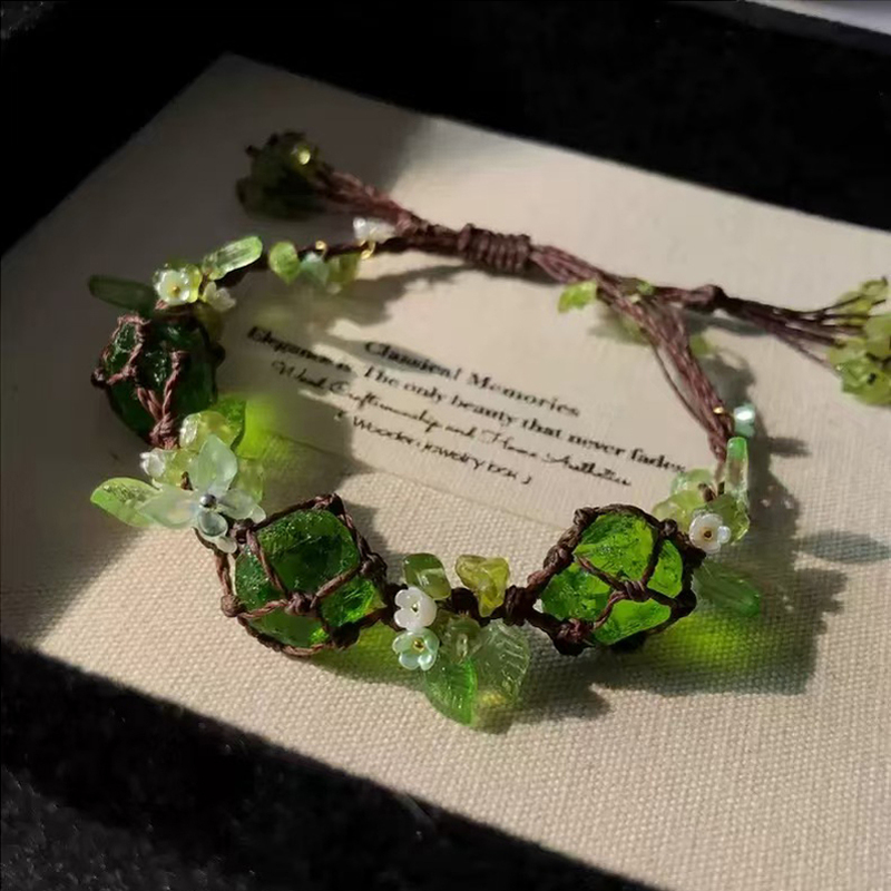 Original Macrame Crystal Wreath Bracelet Collection, Hand-Woven Net Bag, Gift Bracelet for Best Friend or Girlfriend