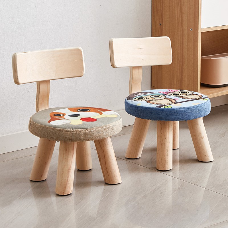 Small stool backrest soft seat adult sitting next to the home coffee table with backrest to wash clothes 40cm high and strong