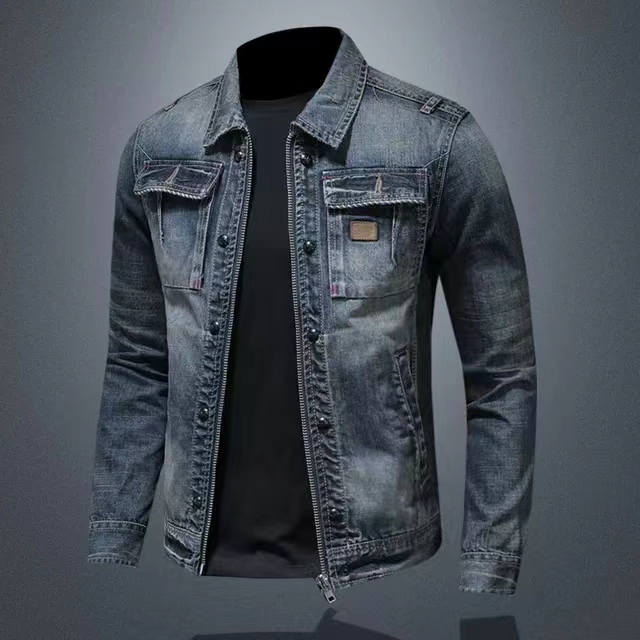 Spring and Autumn Denim Jacket for Men, European and American Style, Vintage Distressed, Slim Fit, Casual and Stylish Zipper Jacket for Men Spring and Autumn Denim Jacket for Men, European and American Style, Vintage Distressed, Slim Fit, Casual and Stylish Zipper Jacket for Men