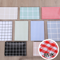 PVC waterproof oil-proof and anti-scalding plaid tablecloth Small plaid net red office desk bedside table wash-in desk cloth ins wind