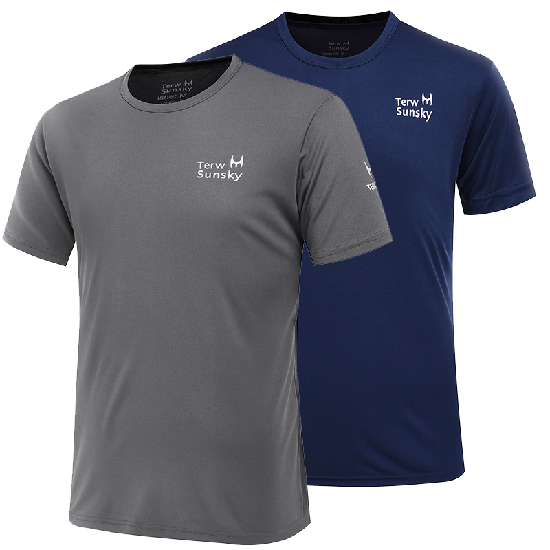 Quick-drying men's short sleeve summer outdoor thin breathable sweat absorbent large size sports fitness quick-drying running T-shirt men