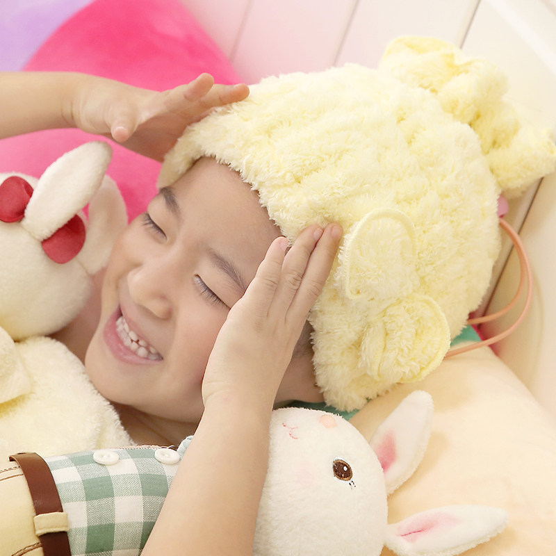 Japanese children bath hat dry hair hat female water suction speed dry thickening cute girl baby bag turban to wipe hair towel