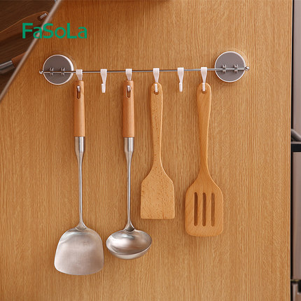 FaSoLa Kitchen Hanging-free Hook-Type Shelving shelving Stainless Steel Wall-mounted Multifunction Containing Deck Shelf