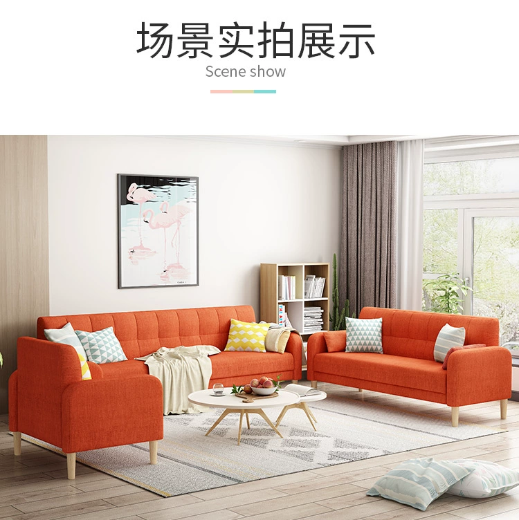 Thời trang Bắc Âu kinh tế vải phòng ngủ trang trí phòng khách ghế sofa ba cho thuê phòng đôi căn hộ nhỏ - Ghế sô pha