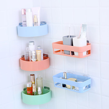 No punch-out wall bathroom corner rack