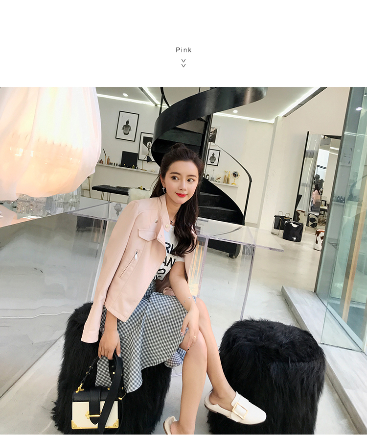 2018 mới Châu Âu trạm da quần áo nữ áo khoác ngắn mùa xuân và mùa thu Hàn Quốc phiên bản của tự trồng xe máy quần áo kích thước lớn pu leather jacket áo da lộn nữ