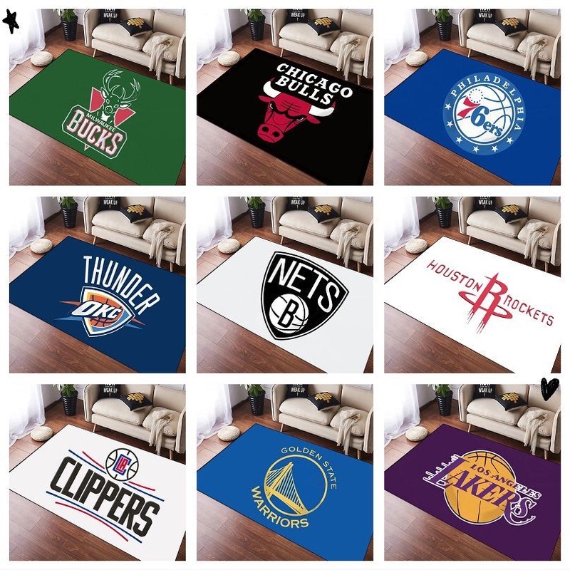 Basketball Series Boys' Carpet Lakers Warriors Bedroom Bedside Rug Dormitory Room Living Room Non-Slip Floor Mat