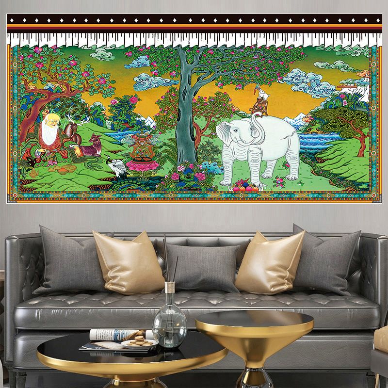 Tibetan Wall Hanging with Unique Scenery, Featuring the Construction of the Potala Palace, Background Cloth for Dormitory Room Decoration, Mural Poster