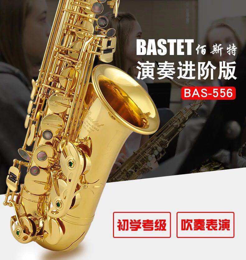 Bastet Sax Musical Instruments Beginners Adult Drop in Acoustic Sax Wind Pipe Assay 556