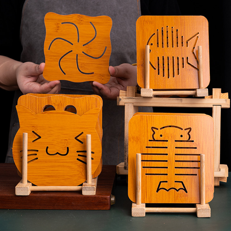 Wooden heat insulation mat Placemat table mat Plate mat Household anti-scalding mat Pot mat Casserole mat Bowl mat Coaster dish mat