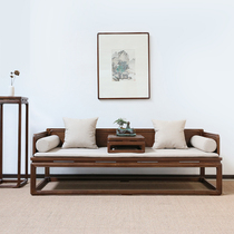 North American black walnut Arhat bed New Chinese style Zen Arhat couch solid wood couch study Zen furniture sofa couch elm