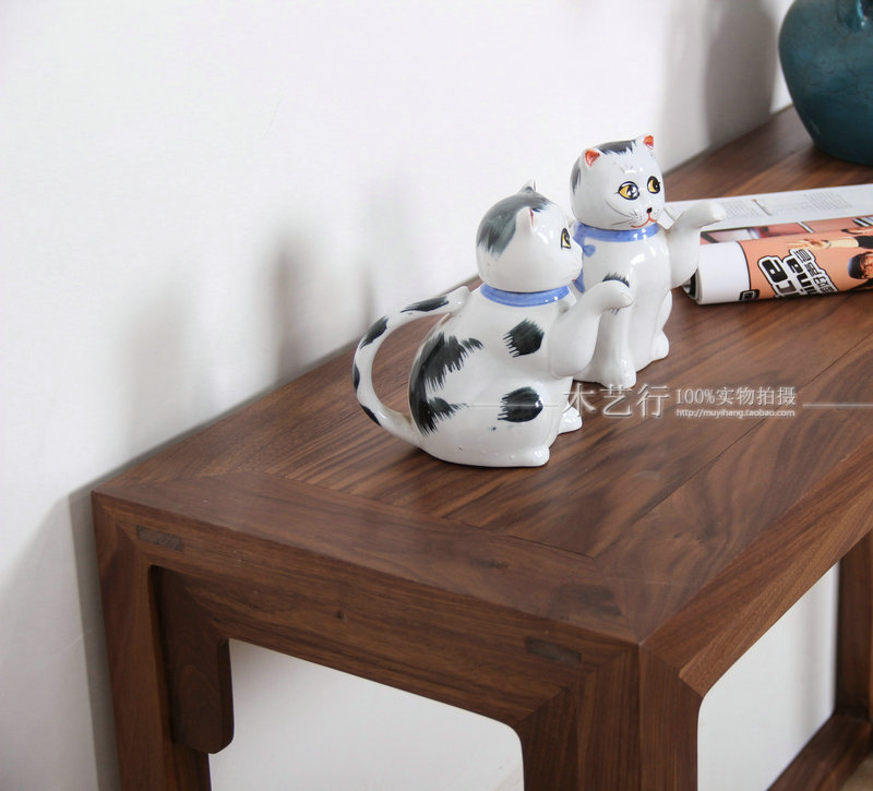 Vỏ gỗ óc chó màu đen hiện đại tối giản hiên Đài Loan phong cách Trung Quốc mới một số gỗ rắn tùy chỉnh đồ nội thất hiên bàn - Bàn / Bàn bàn gỗ cao su