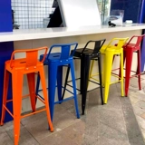 Железный апельсиновый стул Высокая поддержка лучшая простая современная бара и стул фабрика фабрики белый металл -призрачный табурет