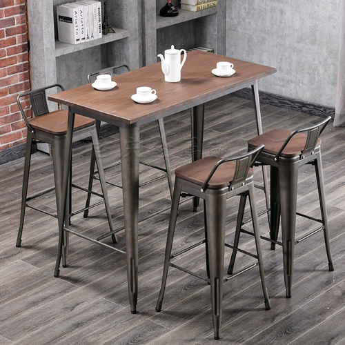 Прямоугольный железо длинный металлический металл на стене из нержавеющей стали балкон балкон на открытом воздухе высокий стол простые барные столы