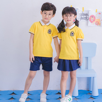Kindergarten garden clothes summer clothes 2017 new childrens school uniform set British style College Style six performance clothes Cotton