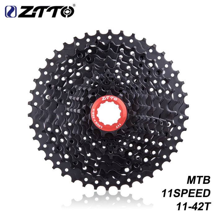 ZTTO Bike 11 Speed Cassette Flywheel Mountaineering Car 11-42T Full Black Flywheel Rear Gear Throttle Accessories