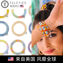 Teleties telephone cord hair tie American imported hair rope womens high-end 2024 new European and American internet celebrity hair rope