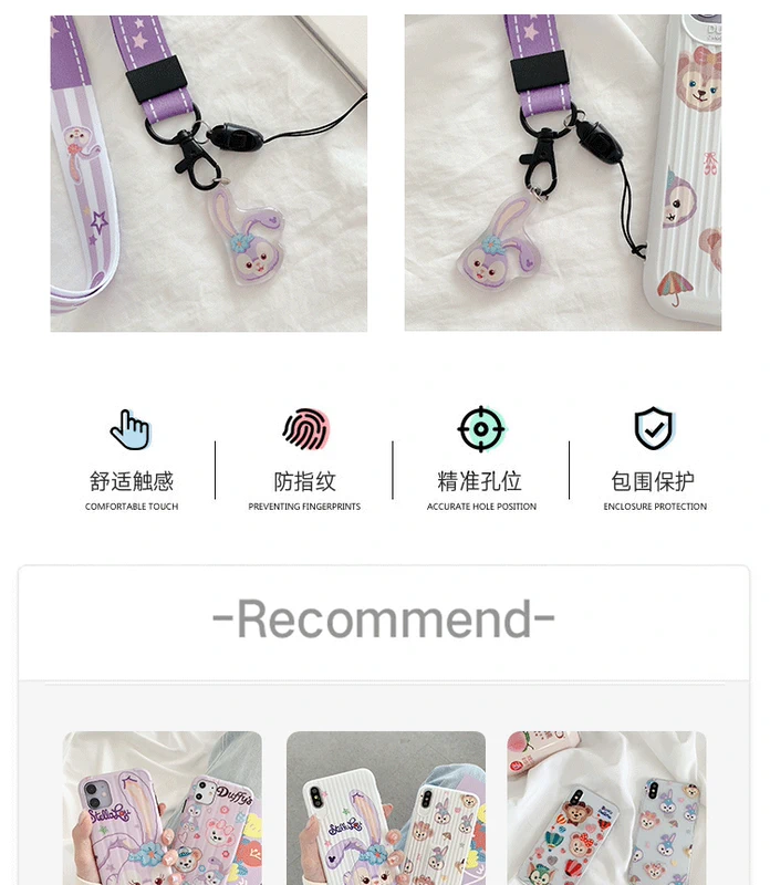 Xing Tweetsu cùng đoạn dây phim hoạt hình điện thoại di động dây đeo dây đeo mặt dây trang trí Huawei Apple vỏ điện thoại di động với dây buộc nữ - Phụ kiện điện thoại di động