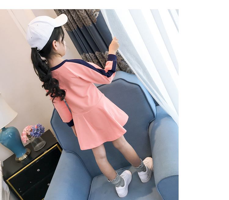 Váy bé gái mùa thu 2018 quần áo trẻ em mới cho bé gái váy dài tay giản dị áo đầm trẻ em