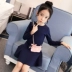 Váy bé gái mùa thu đầm áo len trẻ em lớn 2018 Quần áo trẻ em mới Váy dài tay Hàn Quốc Váy bé gái giản dị