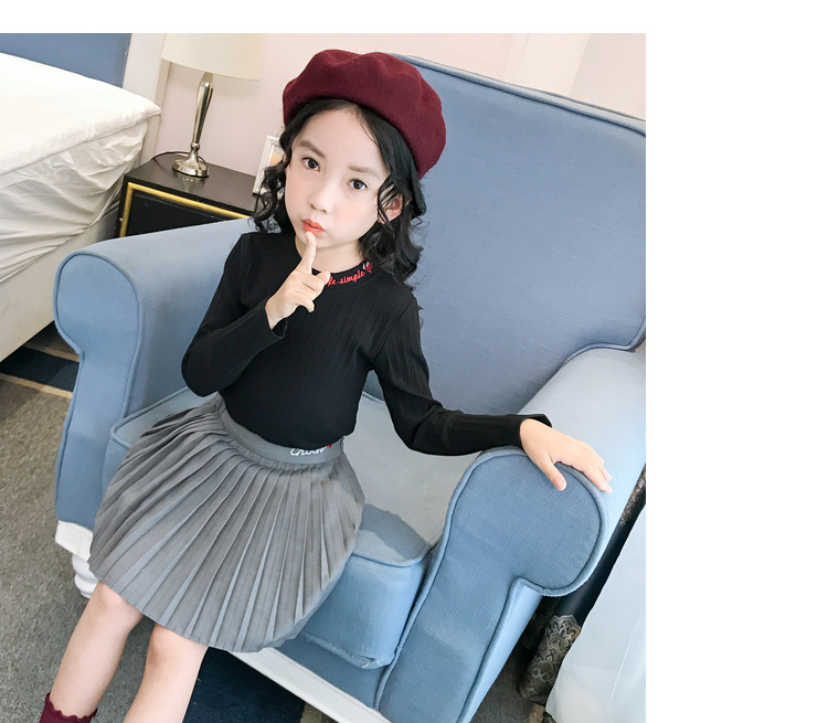 Áo sơ mi nữ đáy mùa thu 2018 quần áo trẻ em mới bé trai màu rắn phiên bản Hàn Quốc áo thun trẻ em dài tay áo thun cho bé