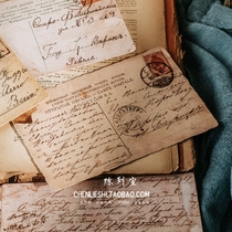 Old Handwritten English Postcard ins Antique Card Retro Photography Props Window Display Set Decoration