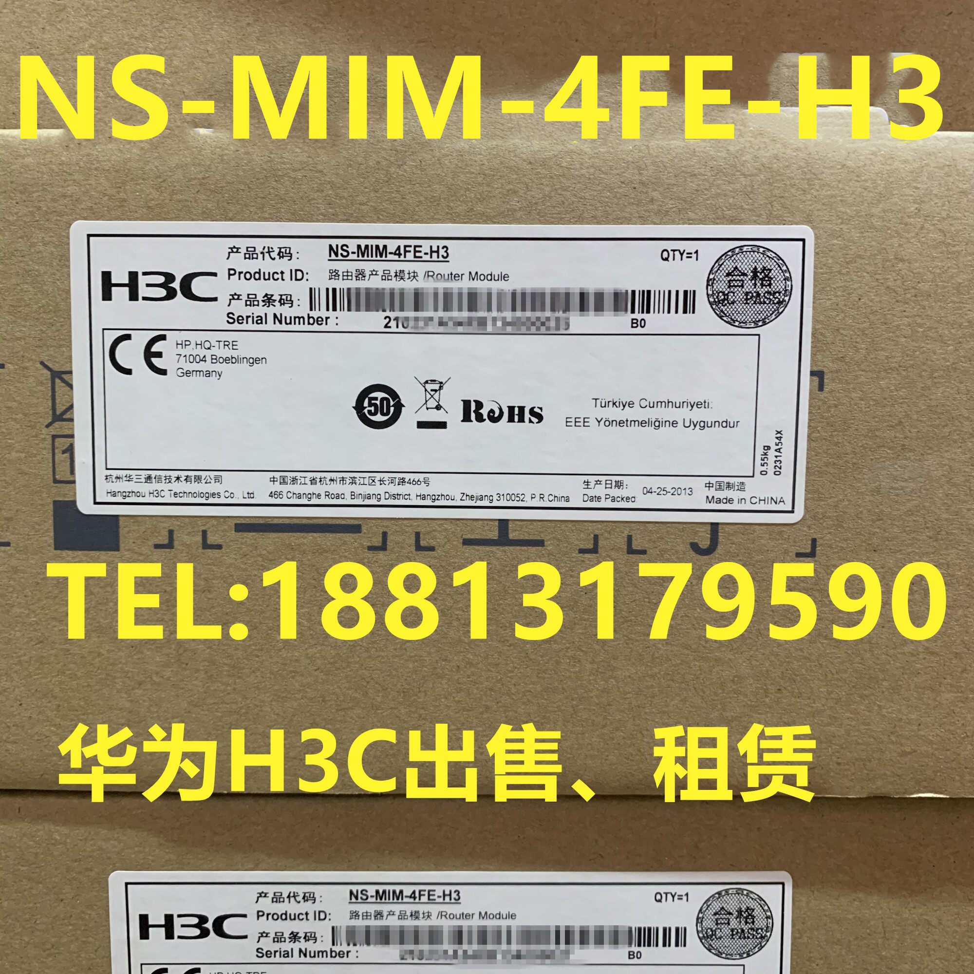 NS-MIM-4FE-H3 NS-MIM-4FE-H3 H3C Router 4 Port 10 100BASE-TX Module (RJ45) MSR30-20