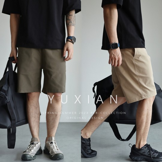 Japanese Teflon three-proof anti-wrinkle easy to care loose solid color shorts