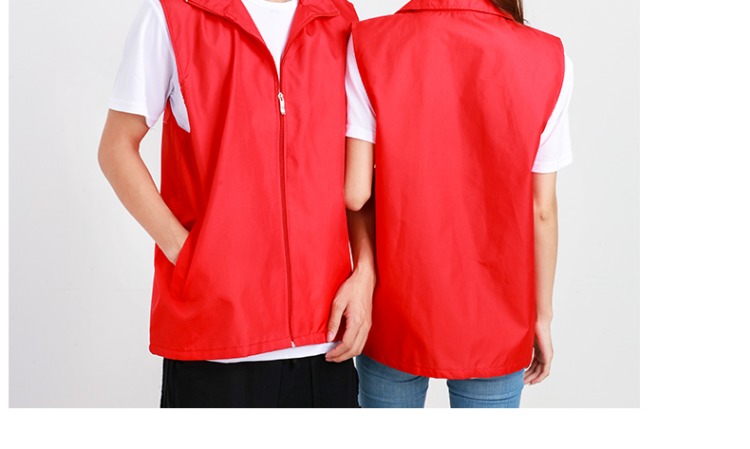 Áo vest tình nguyện tùy chỉnh siêu thị hoạt động quảng cáo áo vest in logo màu đỏ tình nguyện làm việc quần áo tùy chỉnh - Dệt kim Vest áo khoác len hàn quốc