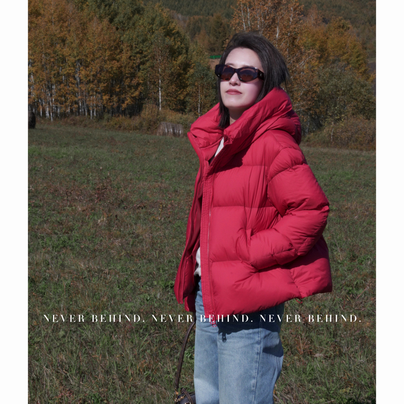 9.27 【Full Score Goose】 Hooded Fluffy Zipper Thickened Warm Goose down Jacket