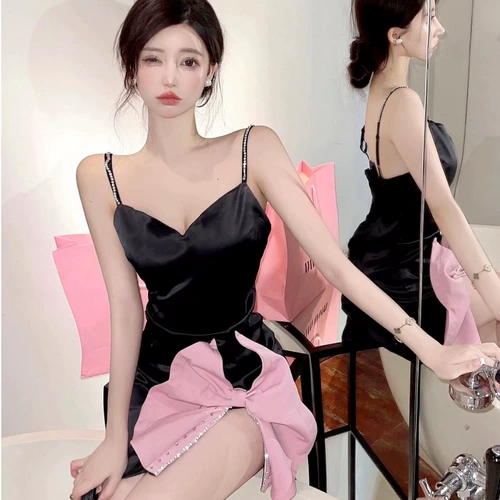 Весенняя летняя дизайнерская юбка, платье с бантиком, французский стиль, изысканный стиль, эффект подтяжки