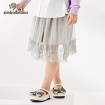 Simbana girl dress autumn skirt 2021 New Princess dress childrens skirt foreign style lace dress