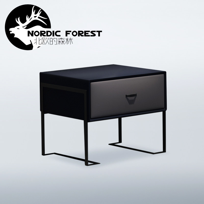 Light Extravagant Nordic Leather Art Bed Head Cabinet Bedroom Hardware Bedside Cabinet Can Be Set To Brief Modern Iron Art Cabinet Bed Head Cabinet