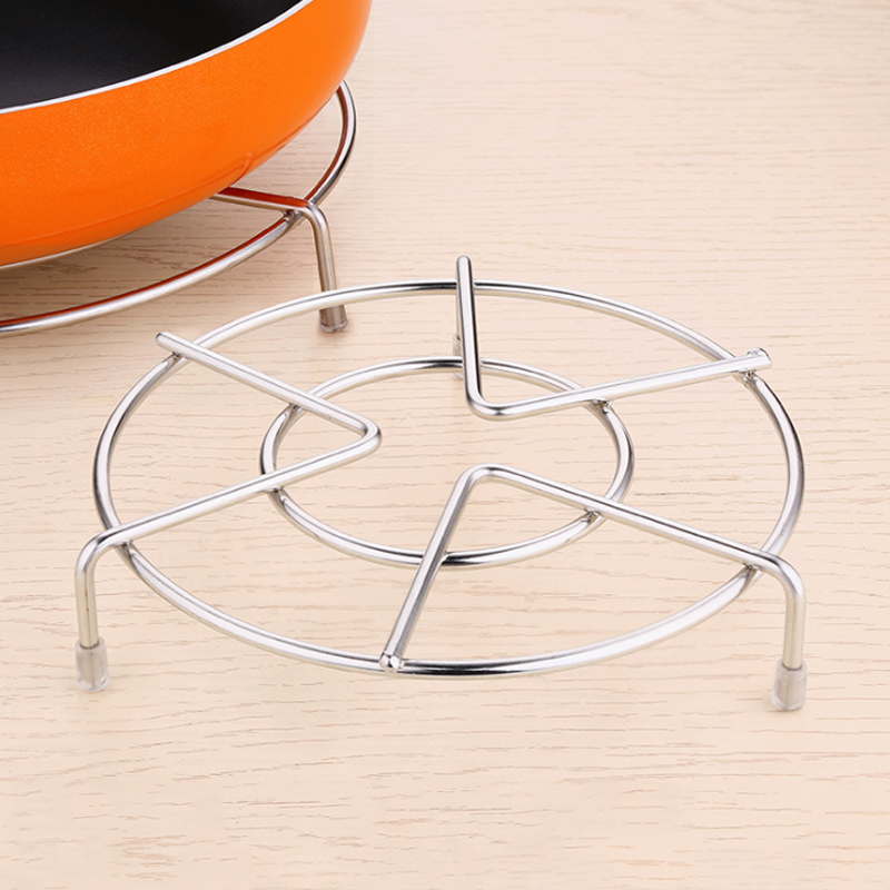 Creative Practical Kitchen Accessories STAINLESS STEEL PAN MAT PAN HOLDER THREE FEET LOW FOOT ROUND PLUS COARSE THICKENED HEAT INSULATION MAT