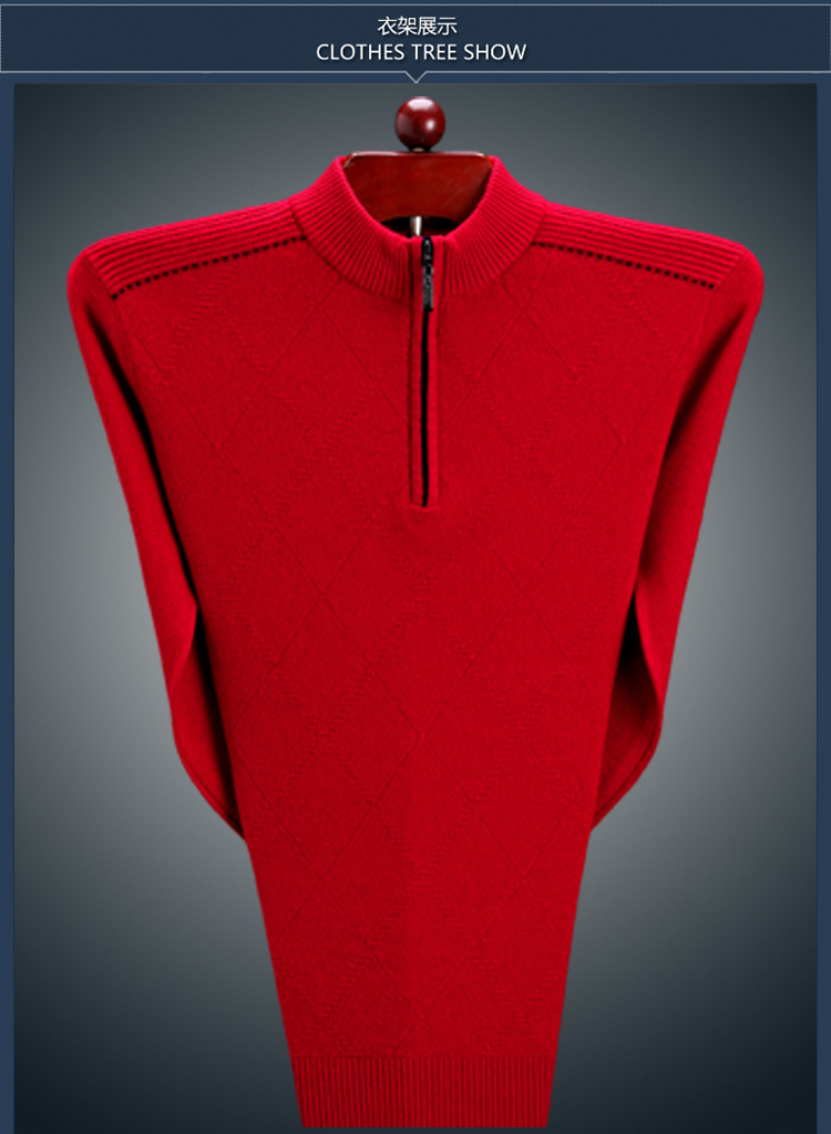 Áo len nam mùa đông cashmere mới áo thun nam cổ tròn