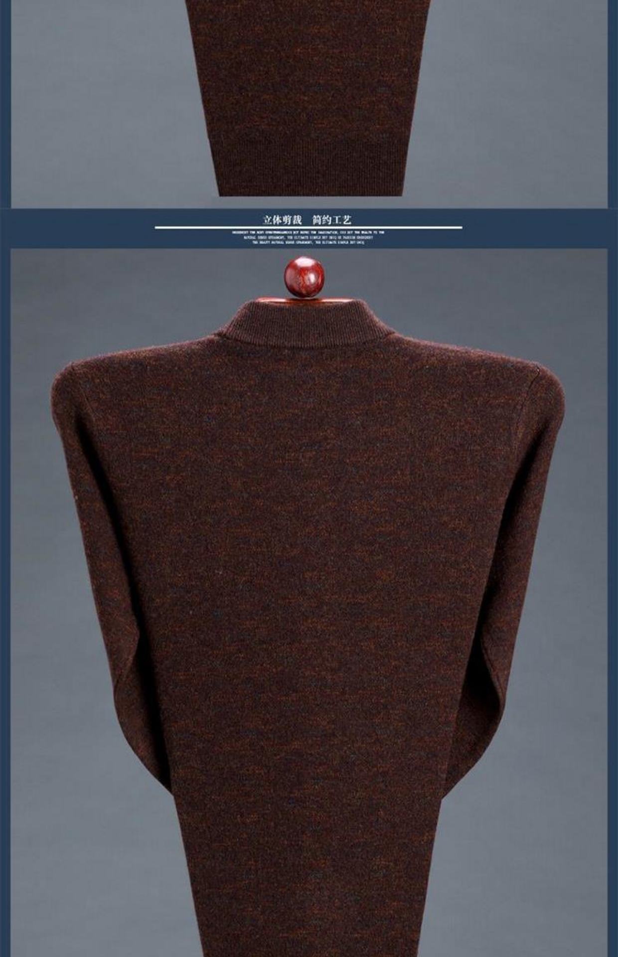 Mùa đông 2018 100% áo len cashmere nguyên chất nam cổ cao nửa cổ áo len dày áo len trung niên áo thun gile nam