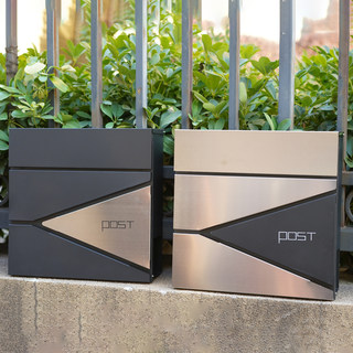 Modern Light Luxury Stainless Steel Mailbox Wall-Mounted with Newspaper Rack Post Box Suggestion Box Easy to Install Outdoor Newspaper Box