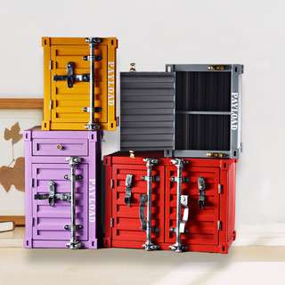 Retro Iron Metal Container Storage Cabinet Bedside Creative Industrial Style European and American Cabinet Bar Counter Decorative Cabinet