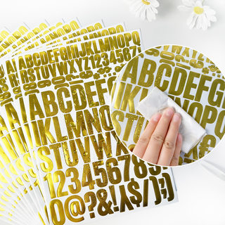 Hot Stamping Mailbox Letter Sticker Waterproof Number Symbol Hand Account Sticker DIY Decoration Large English Self-Adhesive