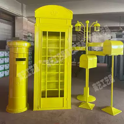 British retro wrought iron phone booth set large shopping mall beauty Chen Lover's Day square street set props custom