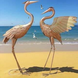 Cross-Border Popular Villa Garden Statue Decoration Courtyard Lawn Backyard Swimming Pool Outdoor Crane Two-Piece Set