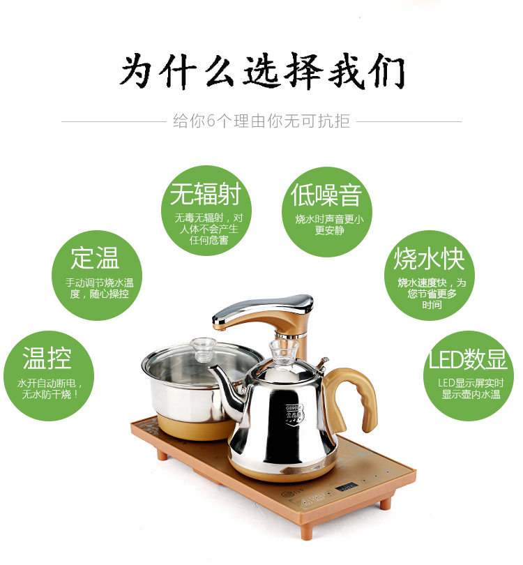 ấm siêu tốc panafresh Tự động ấm đun nước điện ấm đun nước nhà bếp điện thông minh tự động tắt nguồn ấm trà cách trà - ấm đun nước điện ấm siêu tốc asanzo