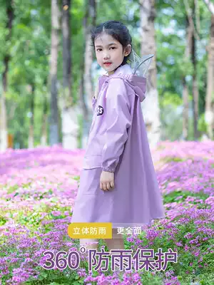 Children's raincoat girls long version full body rainstorm children kindergarten children cute school with schoolbags poncho