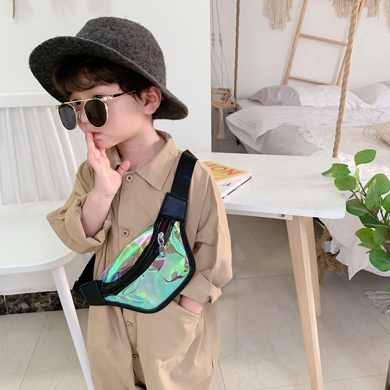 Transparent Jelly male and female child kits 2022 new Summer Mini Purse Fashion Children Skew Satchel Laser Chest Bag